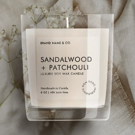 Minimalist Simple Candle Product Jar Transparent Fyrkantigt Klistermärke