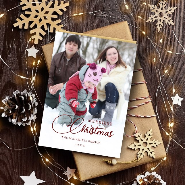 Minimalist Simple Christmas 2 Multi Photos Julkort (Minimalist Simple Christmas 2 Multi Photos Downloadable Holiday Card with Envelope.)