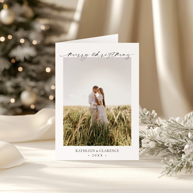 Minimalist Simple Elegant Photo Classic Christmas Helgkort (Skapare uppladdad)