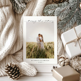Minimalist Simple Elegant Photo Classic Christmas Julkort