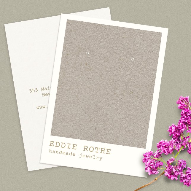 Minimalist Simple Kraft Earring  Jewelry Display Visitkort (Skapare uppladdad)