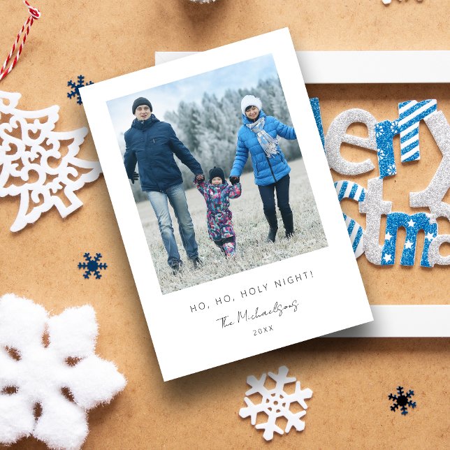 Minimalist Simple Photo Family Christmas Julkort (Minimalist Simple Photo Family Christmas Holiday Card with Envelope.)
