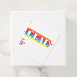 Minimalist simple rainbow graduate  gåvor etiketter