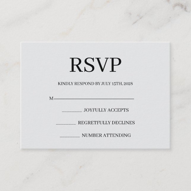 Minimalist Simple Wedding RSVP Enclosure Card Tilläggskort (Framsida)