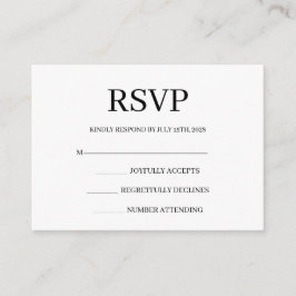 Minimalist Simple Wedding RSVP Enclosure Card Tilläggskort