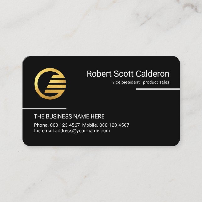 Minimalist Simple White Lines CEO Visitkort (Framsida)