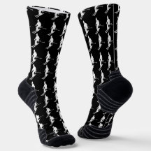 Minimalist Skiers Winter Mönster Black
