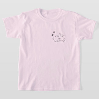 Minimalist Sleeping Cat Kid's T Shirt