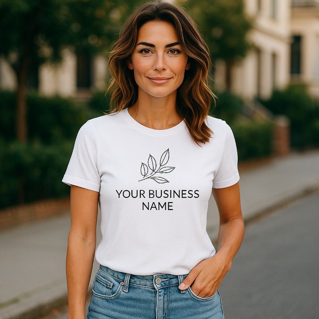 Minimalist Small Business Botanical White T Shirt (Skapare uppladdad)