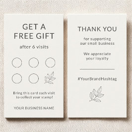 Minimalist Small Business Branding Loyalty Card Visitkort