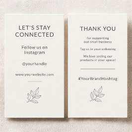 Minimalist Small Business Let's Stay Connected Visitkort