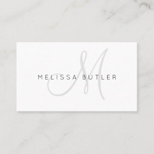 Minimalist snyggtgråttMonogram Visitkort