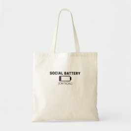 Minimalist Social Battery Low Typography  Tygkasse
