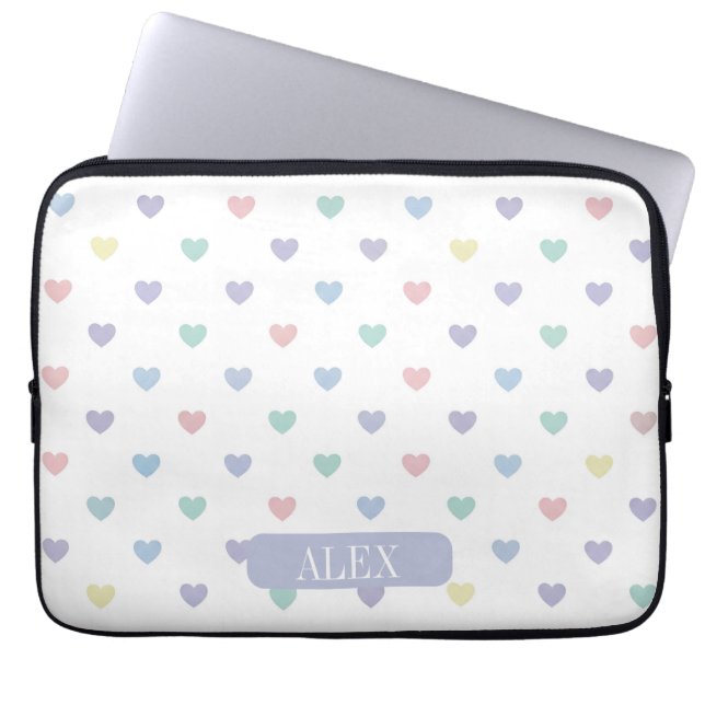 Minimalist Soft Pastel Heart Pattern   Laptop Fodral (Framsidan)