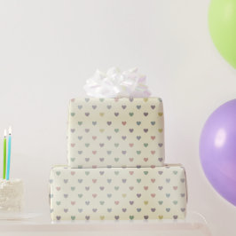 Minimalist Soft Pastel Heart Pattern  Personalized Presentpapper