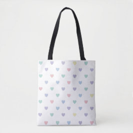 Minimalist Soft Pastel Heart Pattern   Tygkasse