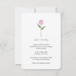 Minimalist Soft Pink Tulip Inbjudningar