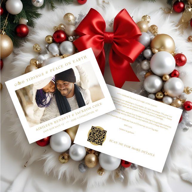 Minimalist Sophisticated Photo Wedding Holidays  Spara Datumet (Minimalist Sophisticated Photo Wedding Holidays Cards as Save the Dates Cards.)