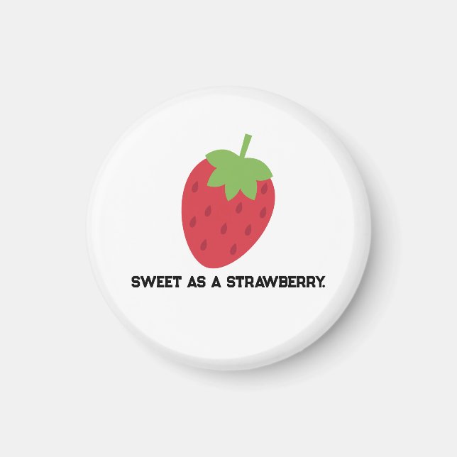 Minimalist söt jordgubbsmagnet  magnet (Framsidan)