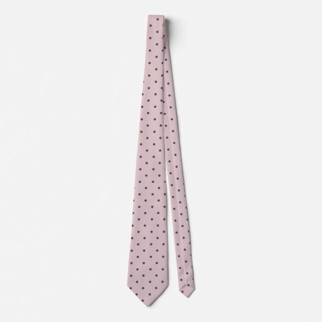 Minimalist Söt Mjuk Ljus Rosa Brun Prickar Slips (Framsida)