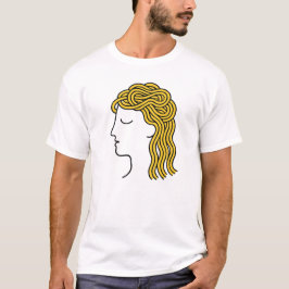 Minimalist Spagetti Hair Funny Food Älskare T-Shir T Shirt