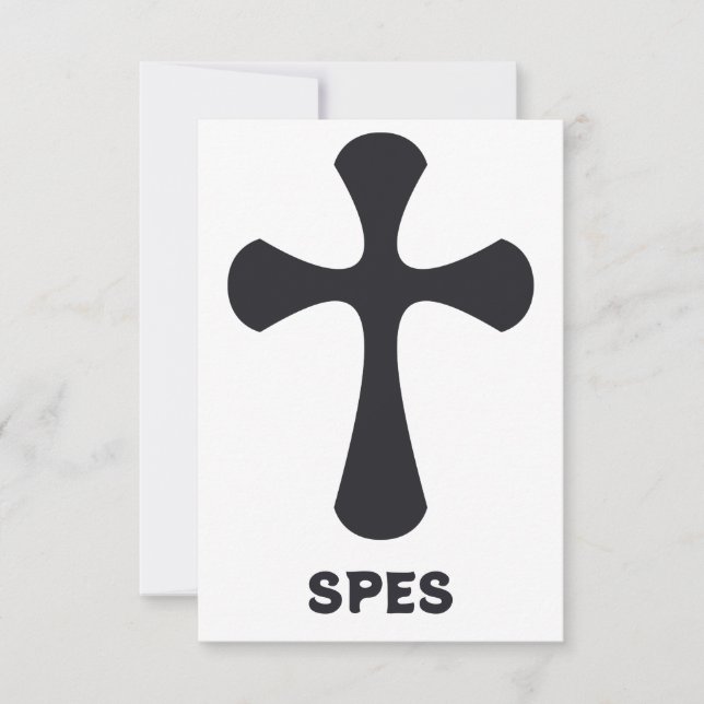 Minimalist Spes Kors Helgonakort | Fader Vår Tack Kort (Framsida)