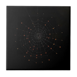 Minimalist Spider Web Halloween Ceramic Tile Kakelplatta