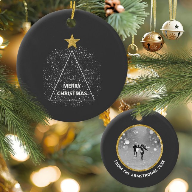 Minimalist Star Photo Christmas Keepsake Julgransprydnad Keramik (Minimalist Star Photo Christmas Keepsake Ceramic Ornament ©Susanne Sachers - Sunny Mind 🌞)