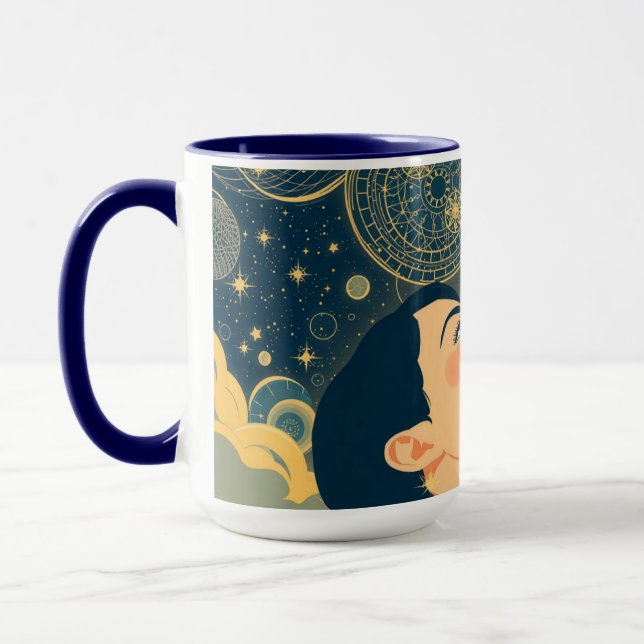 Minimalist Starry Night Dreamer Mugg (Vänster)