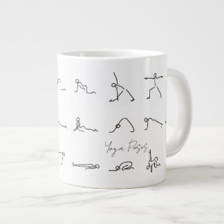 Minimalist Stick Figure Yoga Poses Jumbo Mugg