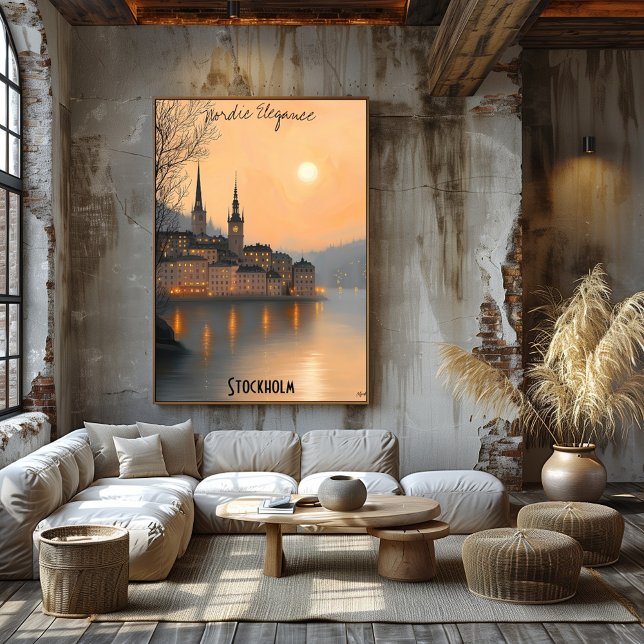 Minimalist Stockholm Skyline - Svenska City Art Poster (Skapare uppladdad)