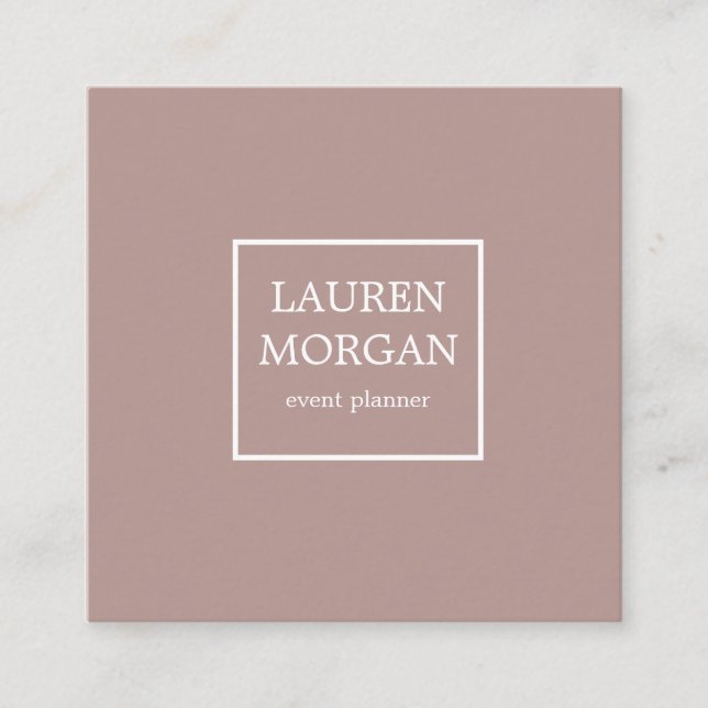 Minimalist Stormy Blush | Visitenkort Fyrkantigt Visitkort (Framsida)