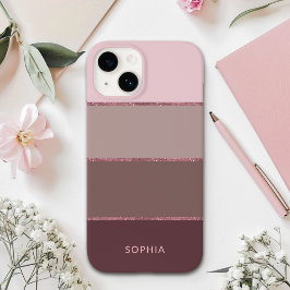 Minimalist Stripes in Pink Tones with Glitter