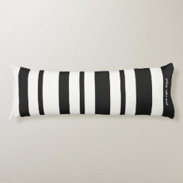 Minimalist stripes of black and white kroppskudde