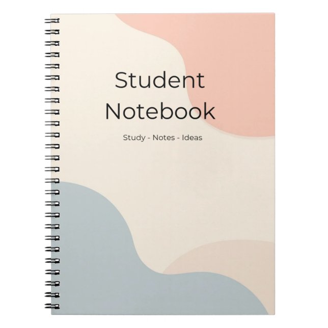 Minimalist Student Notebook Pastel Journal  Anteckningsbok (Framsidan)