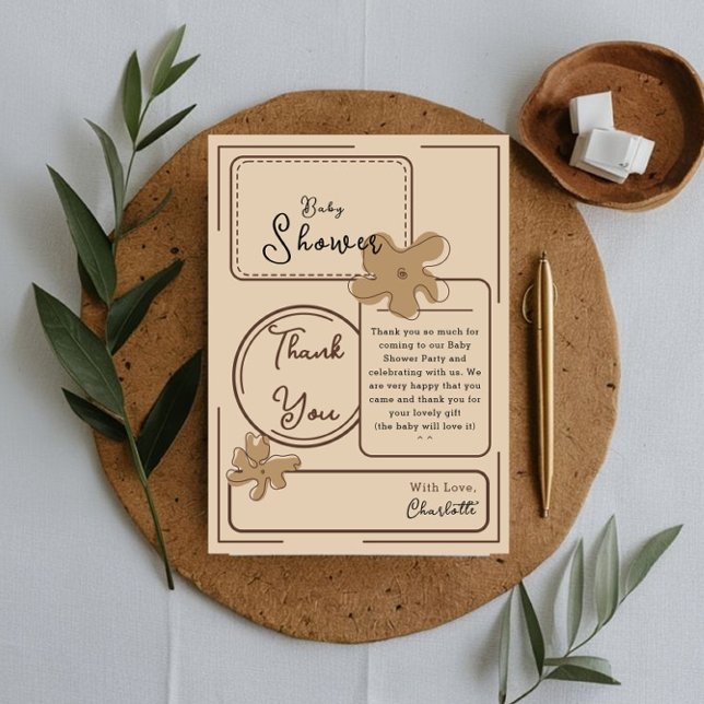 Minimalist Style Flower Baby Shower Tack Kort (Skapare uppladdad)