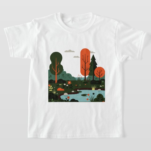 Minimalist style landscape t shirt (Laydown)