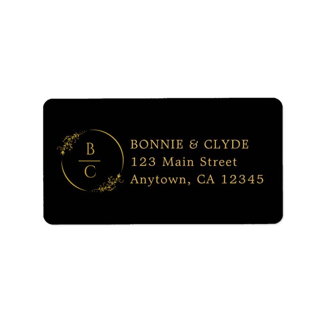 Minimalist Stylish Black Mailing Label Design Adressetikett (Framsidan)