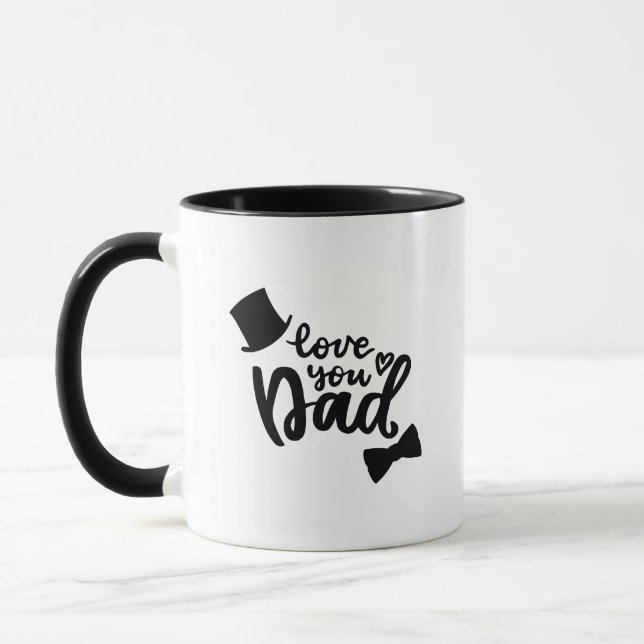 Minimalist Stylish Monochrome Love You Dad Classy Mugg (Vänster)