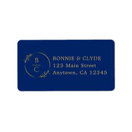 Minimalist Stylish Navy Mailing Label Design Adressetikett