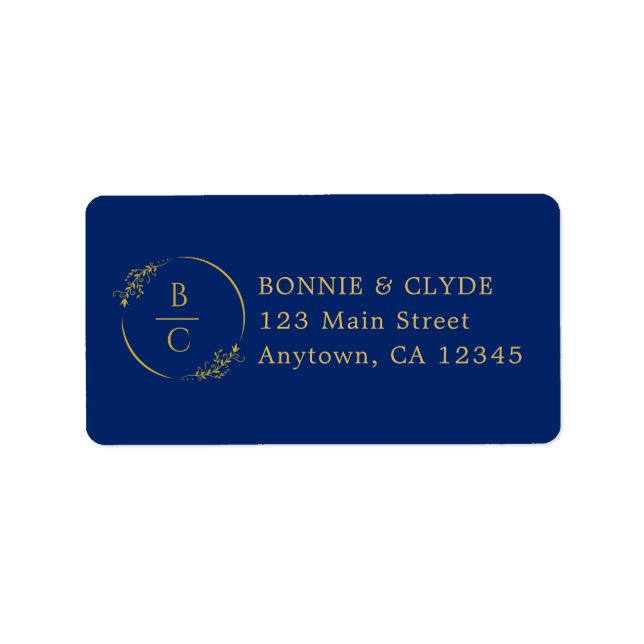 Minimalist Stylish Navy Mailing Label Design Adressetikett (Framsidan)