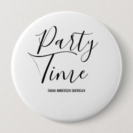 Minimalist Stylish Script Black & White Grad Party Knapp