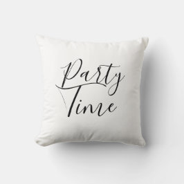 Minimalist Stylish Script Black & White Grad Party Kudde