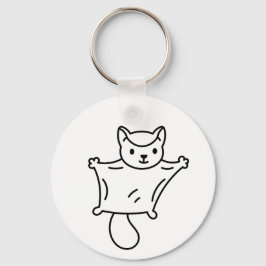 Minimalist Sugar Glider Line Art Nyckelring