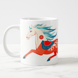 Minimalist Sumi-e Horse 2026 Zodiac Gift Jumbo Mugg