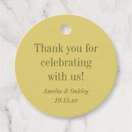 Minimalist Summer Yellow Elegant Wedding Thank You Gåvor Etiketter