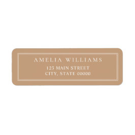 Minimalist Tan Two Border Return Address Returadress Etikett