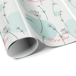  Minimalist Teal Dandelion Seed Wrapping Paper Presentpapper