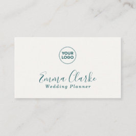 Minimalist Teal Green Scan Code Business Card Visitkort