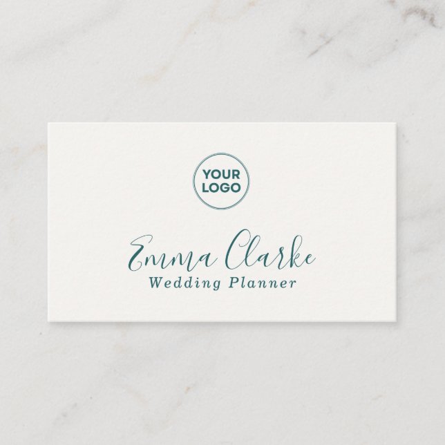 Minimalist Teal Green Scan Code Business Card Visitkort (Framsida)